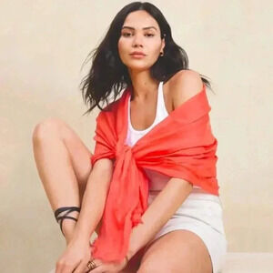 Banana Republic Lightweight Orange Coral Blanket Scarf Soft Modal